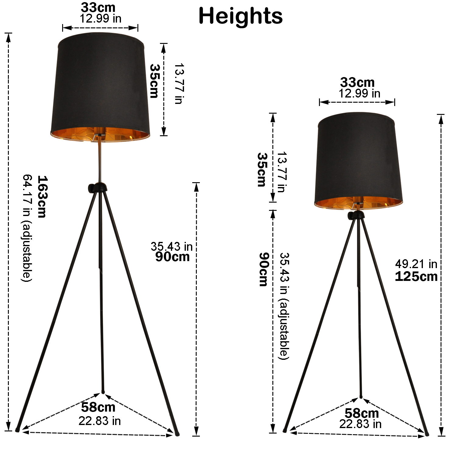 Lampe sur pieds Kappen dimensions